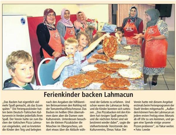 Ferienpassaktion: "Türkische Pizza backen" am 23. Juli 2017